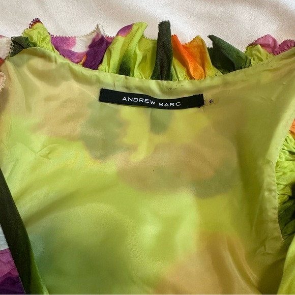 ANDREW MARC Bright Floral V-Neck Dress - Picture 9 of 9